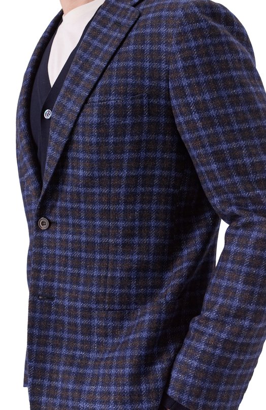 Пиджак из шерсти и шелка Kiton UG81K0128G02 Синий  UG81K0128G02 Фото 6