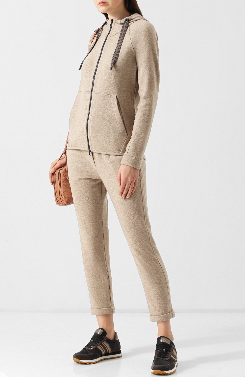 Комбинированные кроссовки с глиттером на шнуровке BRUNELLO CUCINELLI, арт. MZ30G1254, фото 2