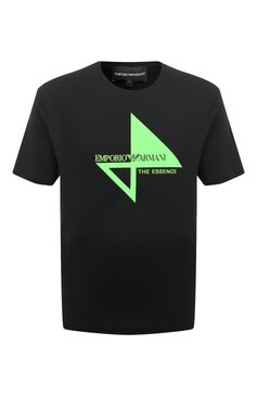 Мужская хлопковая футболка EMPORIO ARMANI черного цвета, арт. 6R1T6Q/1J7FZ | Фото 1 (Рукава: Короткие; Длина (для топов): Стандартные; Принт: С принтом; Материал сплава: Проставлено; Материал внешний: Хлопок; Драгоценные камни: Проставлено; Стили: Кэжуэл)