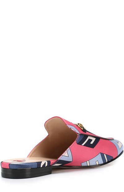 Атласные сабо princetown с принтом GUCCI, арт. 432773/9AB10, фото 3