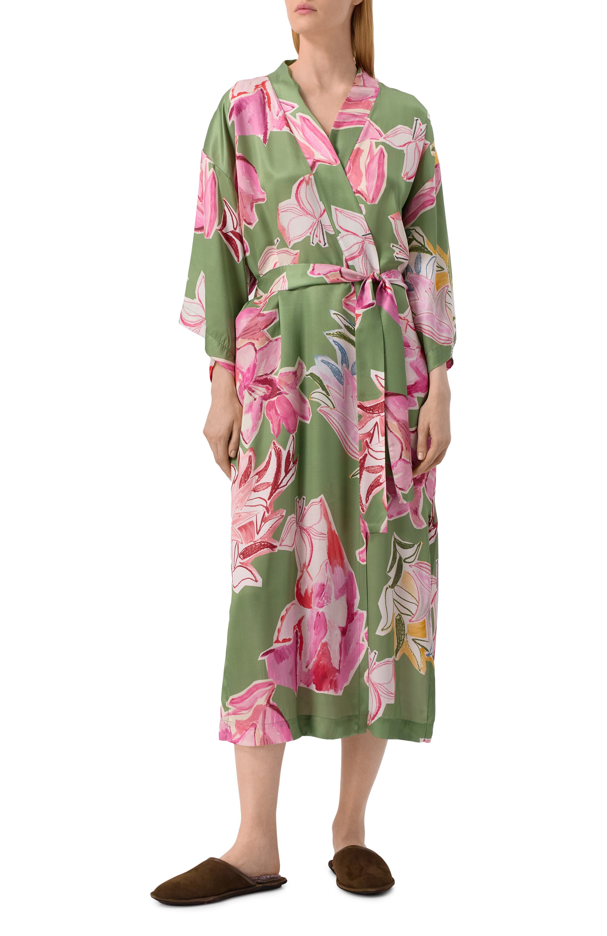 Халат из хлопка и шелка ANY WOWZERS, арт. ROBE01-MAXI-LILG., фото 2