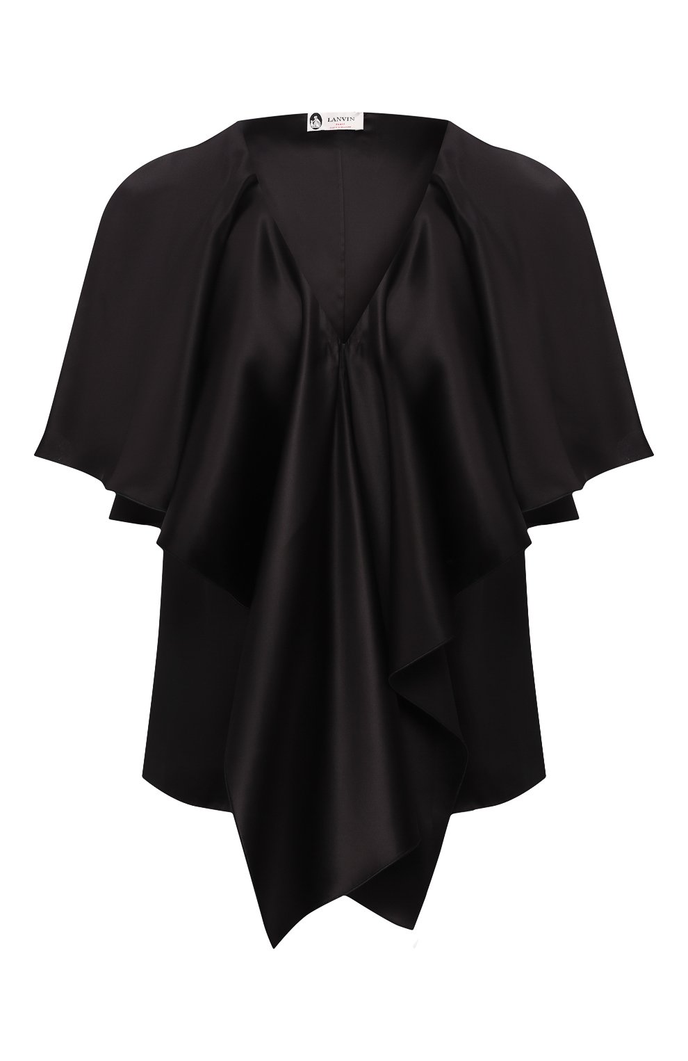 Топ из вискозы LANVIN черного цвета по цене 61850 руб., арт. RW-T0669U-4077-P19, фото 1 Топ из вискозы LANVIN, арт. RW-T0669U-4077-P19, фото 1
