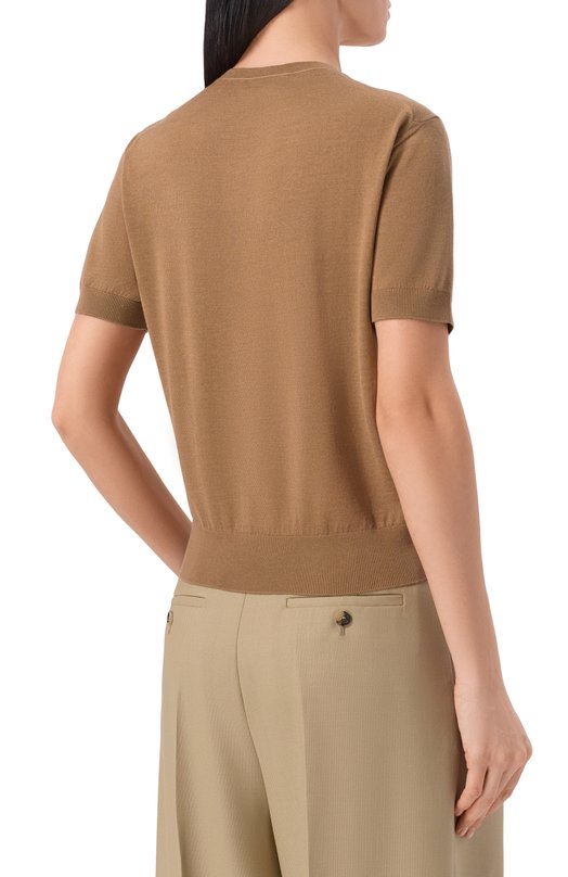 Пуловер из шерсти и кашемира Saint Laurent 858704/YAPK2 Коричневый  858704/YAPK2 Фото 4