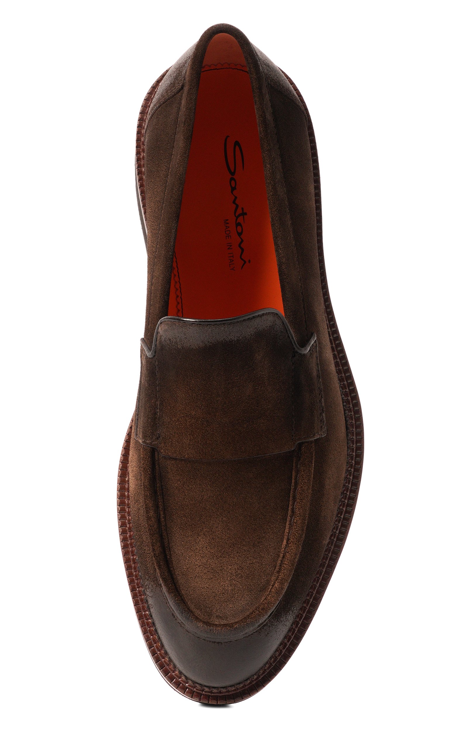 Замшевые лоферы SANTONI коричневого цвета по цене 99500 руб., арт. MCCG18357JL4GV0E, фото 5 Замшевые лоферы SANTONI, арт. MCCG18357JL4GV0E, фото 5