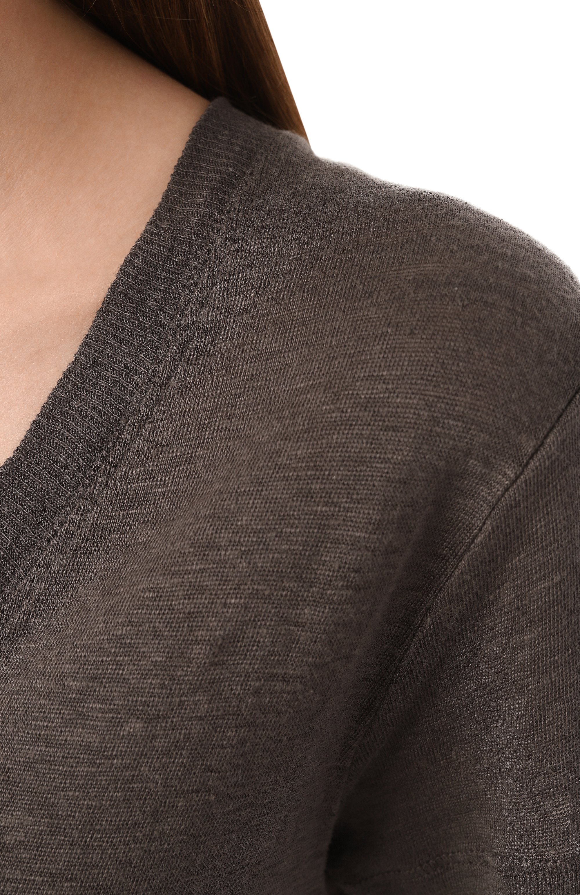 Льняная футболка IRO серого цвета по цене 17100 руб., арт. WM19R0DE0, фото 5 Льняная футболка IRO, арт. WM19R0DE0, фото 5