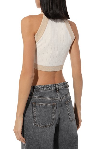 Топ из вискозы BALMAIN белого цвета по цене 99000 руб., арт. AF1AB022KD74, фото 4 Топ из вискозы BALMAIN, арт. AF1AB022KD74, фото 4