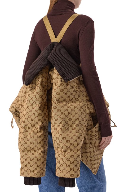 Хлопковый пуховик Gucci 835412/ZAF4S Бежевый  835412/ZAF4S Фото 6