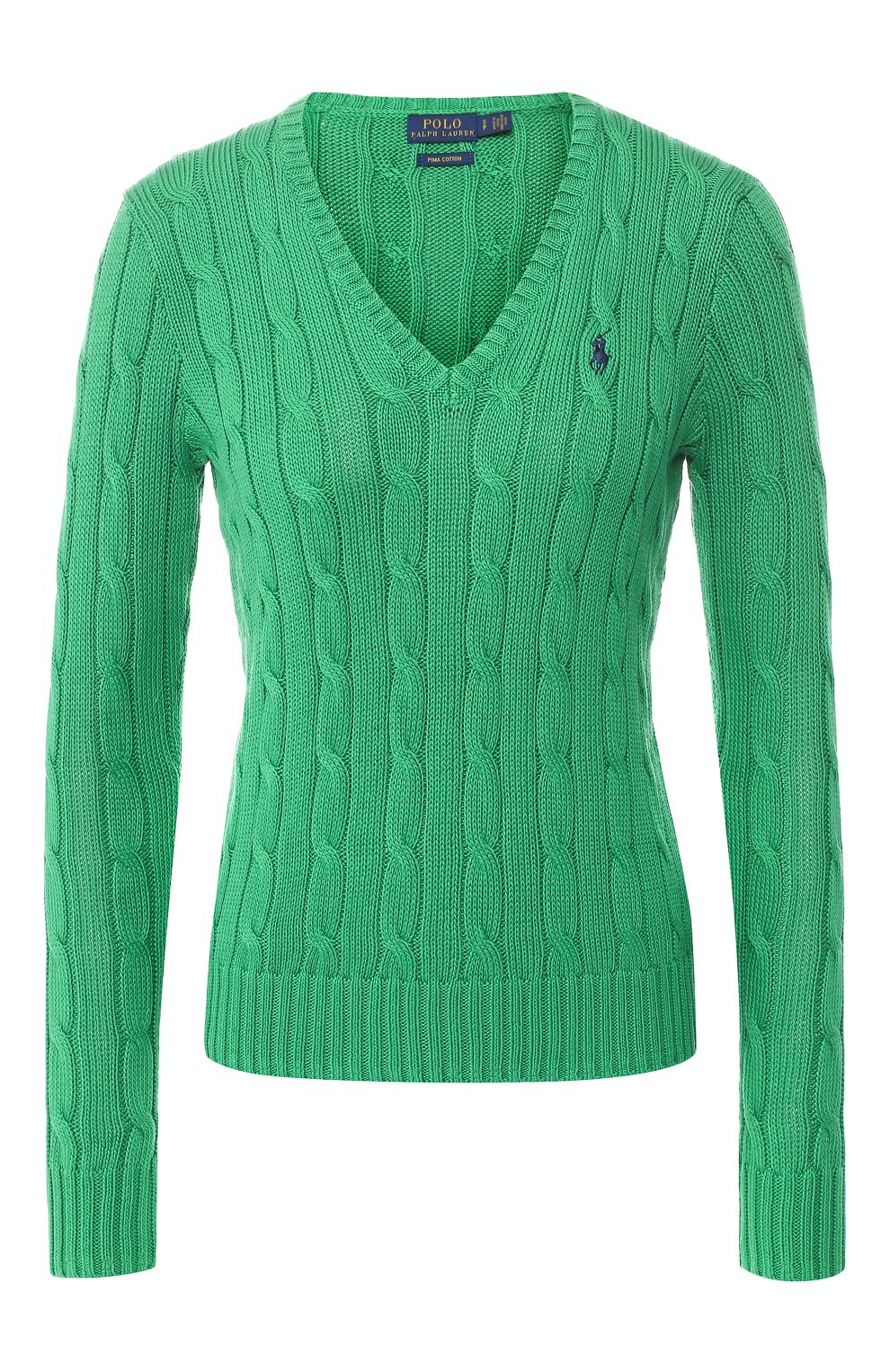 Хлопковый пуловер POLO RALPH LAUREN зеленого цвета по цене 19650 руб., арт. 211580008/0S191C09, фото 1 Хлопковый пуловер POLO RALPH LAUREN, арт. 211580008/0S191C09, фото 1