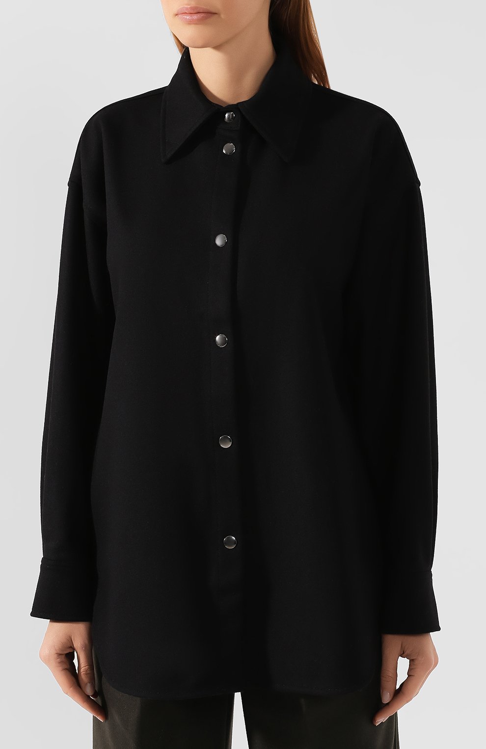 Рубашка из смеси шерсти и кашемира ACNE STUDIOS черного цвета по цене 31600 руб., арт. AC0138, фото 3 Рубашка из смеси шерсти и кашемира ACNE STUDIOS, арт. AC0138, фото 3