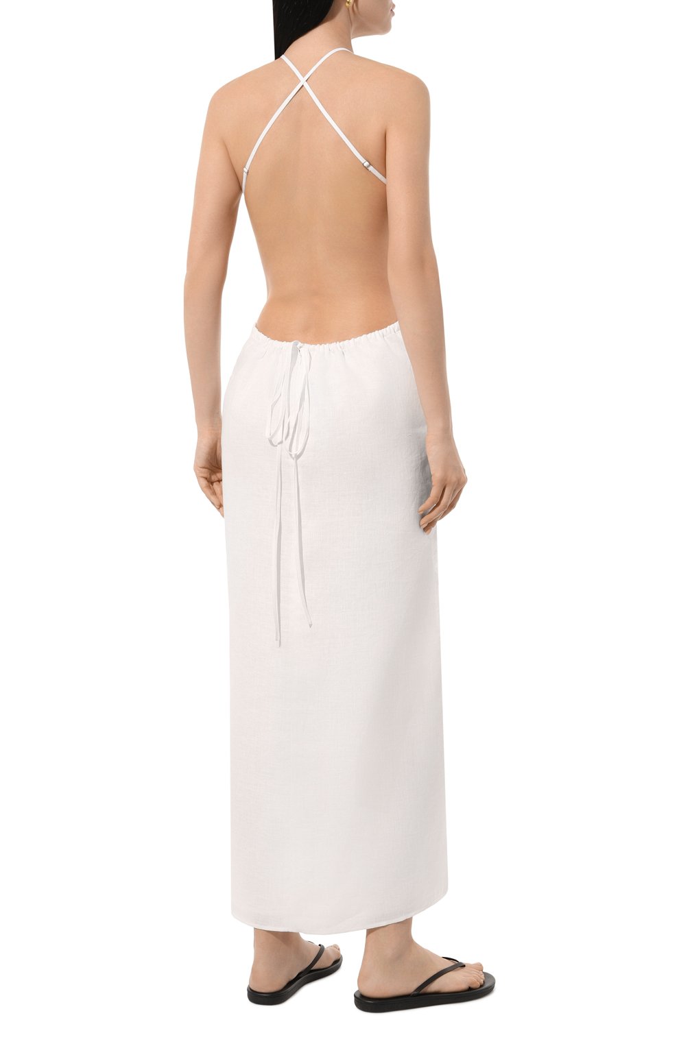 Льняное платье SASHAVERSE белого цвета по цене 67500 руб., арт. D117/Linen/9101.100/SS24, фото 4 Льняное платье SASHAVERSE, арт. D117/Linen/9101.100/SS24, фото 4