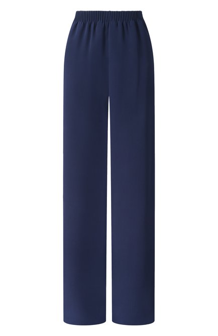 Женские шелковые брюки VALENTINO синего цвета, арт. 6B3RB6861MM | Фото 1 (Драгоценные камни: Проставлено; Материал сплава: Проставлено; Материал внешний: Шелк; Длина (брюки, джинсы): Удлиненные)