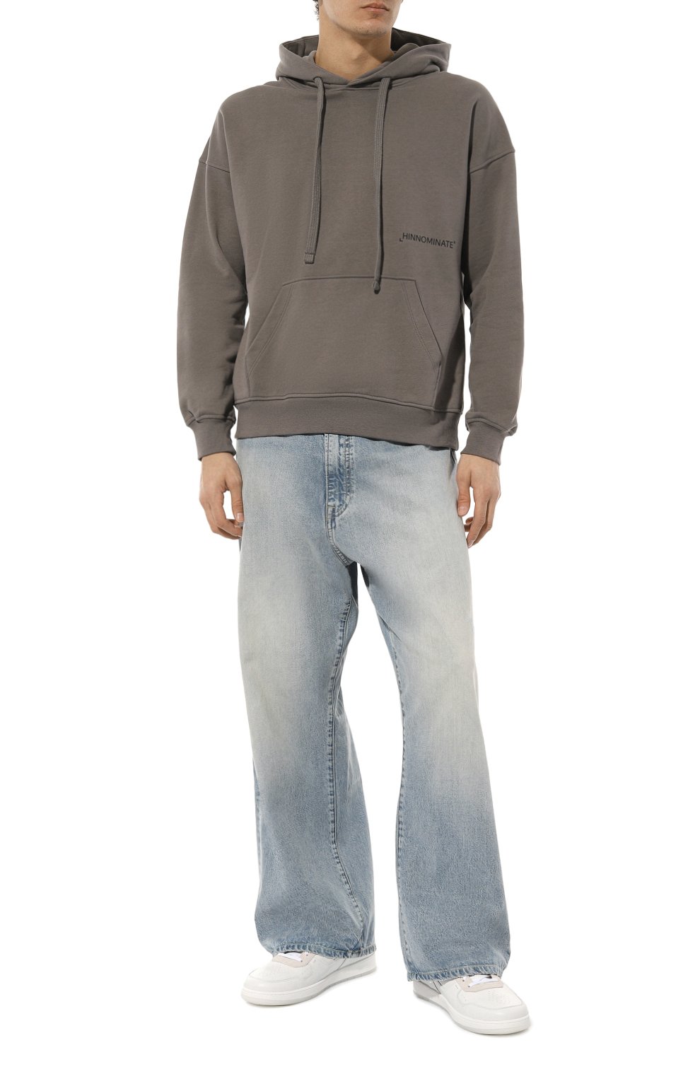 Хлопковое худи HINNOMINATE серого цвета по цене 15400 руб., арт. HNM237, фото 2 Хлопковое худи HINNOMINATE, арт. HNM237, фото 2