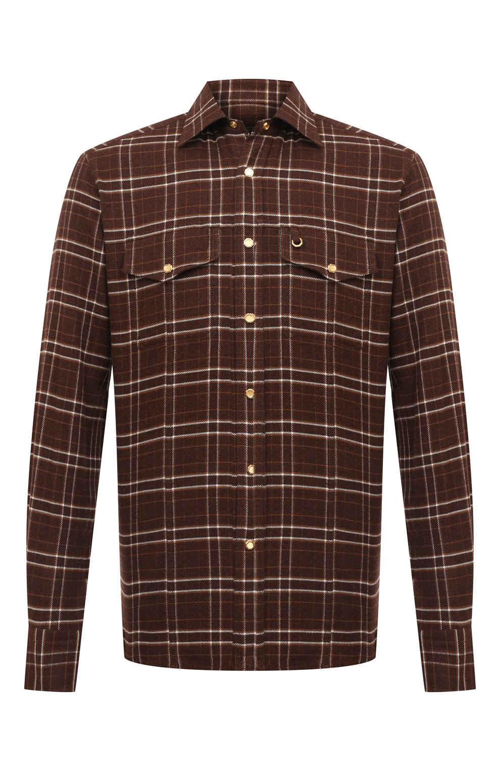 Хлопковая рубашка STEFANO RICCI коричневого цвета по цене 108000 руб., арт. MC007067/TB2602, фото 1 Хлопковая рубашка STEFANO RICCI, арт. MC007067/TB2602, фото 1