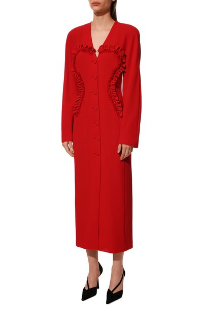 Шерстяное платье ULYANA SERGEENKO красного цвета по цене 235000 руб., арт. ABM026FW19P (1199т19), фото 3 Шерстяное платье ULYANA SERGEENKO, арт. ABM026FW19P (1199т19), фото 3