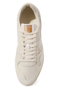 Мужские замшевые кеды jackson TOM FORD кремвого цвета, арт. J1348T/LCL123 | Фото 6 (�Подошва: Плоская; Материал внутренний: Текстиль; Материал сплава: Проставлено; Драгоценные камни: Проставлено; Материал внешний: Замша, Натуральная кожа; Стили: Классический; Материал утеплителя: Без утеплителя; Кросс-КТ: Низкие)