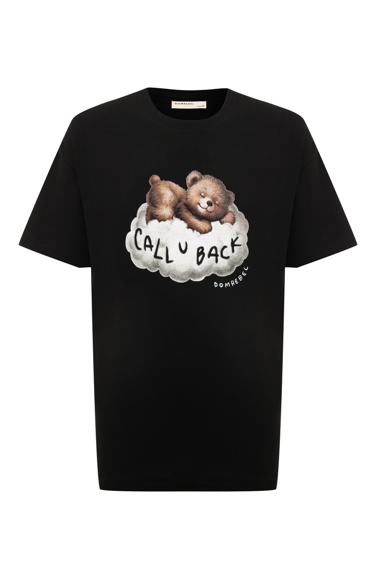 Мужская хлопковая футболка DOMREBEL черного цвета, арт. M CALL U/TSHIRT | Фото 1 (Рукава: Короткие; Длина (для топов): Стандартные; Материал внешний: Хлопок; Принт: С принтом; Стили: Гранж; Мужское Кросс-КТ: Футболка-одежда; Кросс-КТ: Джерси)