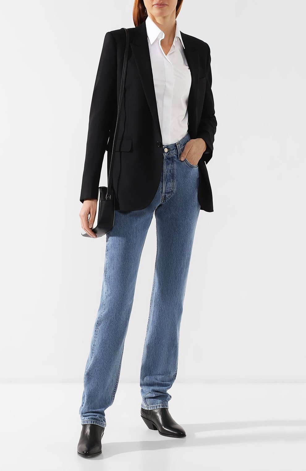 Джинсы HELMUT LANG голубого цвета по цене 33100 руб., арт. I09DW210, фото 2 Джинсы HELMUT LANG, арт. I09DW210, фото 2