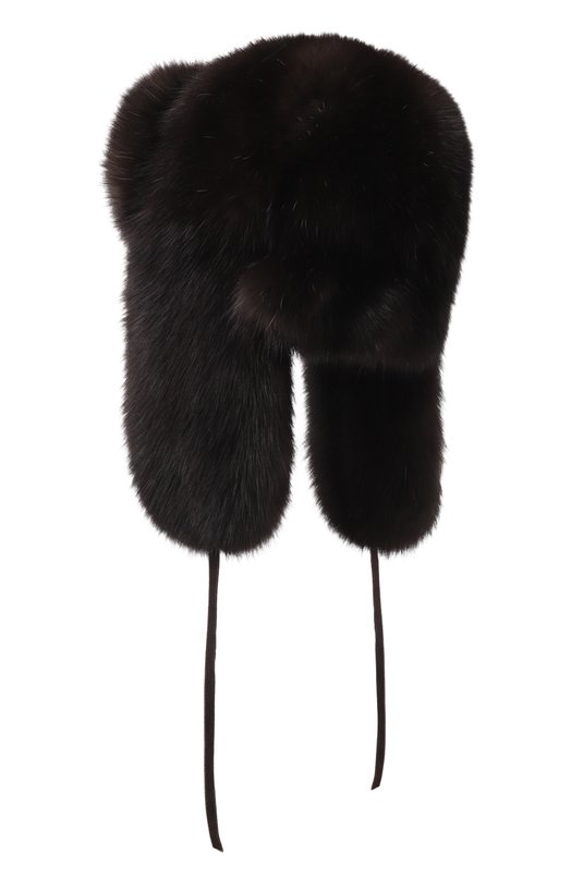 Меховая шапка-ушанка из соболя Black Sable BS-FHFF-EB Коричневый  BS-FHFF-EB Фото 2