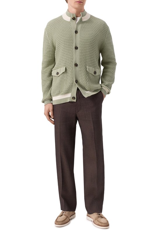 Хлопковый кардиган Kiton UMK065504 Зелёный  UMK065504 Фото 2