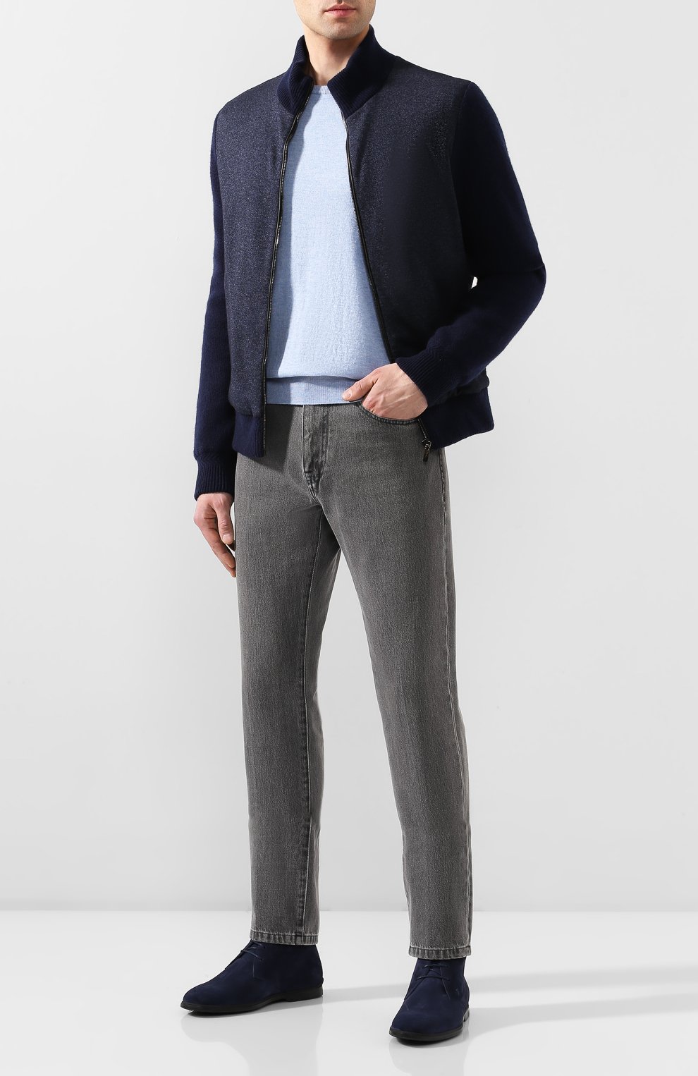 Замшевые ботинки TOD’S темно-синего цвета по цене 49950 руб., арт. XXM07B00D80RE0, фото 2 Замшевые ботинки TOD’S, арт. XXM07B00D80RE0, фото 2