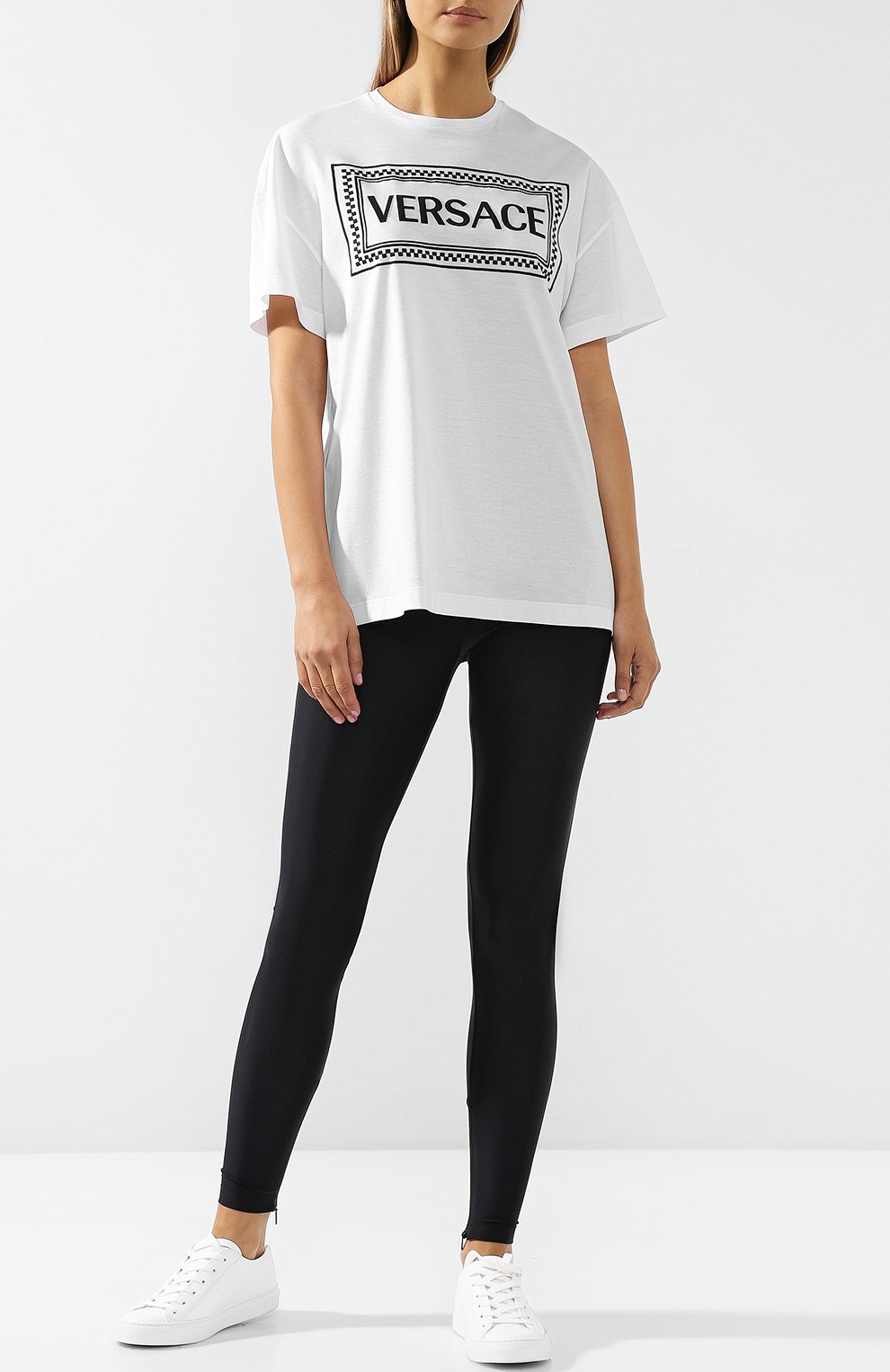 Однотонные легинсы на молнии VERSACE, арт. A80109/A101049, фото 2
