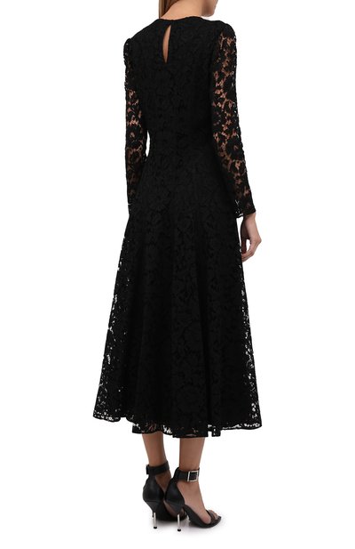 Платье из вискозы и хлопка VALENTINO черного цвета по цене 472500 руб., арт. WB3VAWM21EC, фото 4 Платье из вискозы и хлопка VALENTINO, арт. WB3VAWM21EC, фото 4