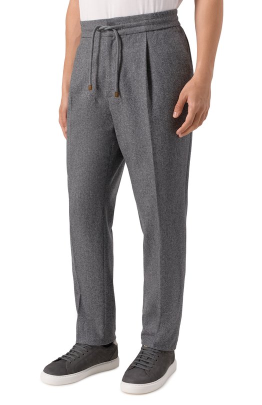 Шерстяные брюки Brunello Cucinelli M038PE1740 Серый  M038PE1740 Фото 3