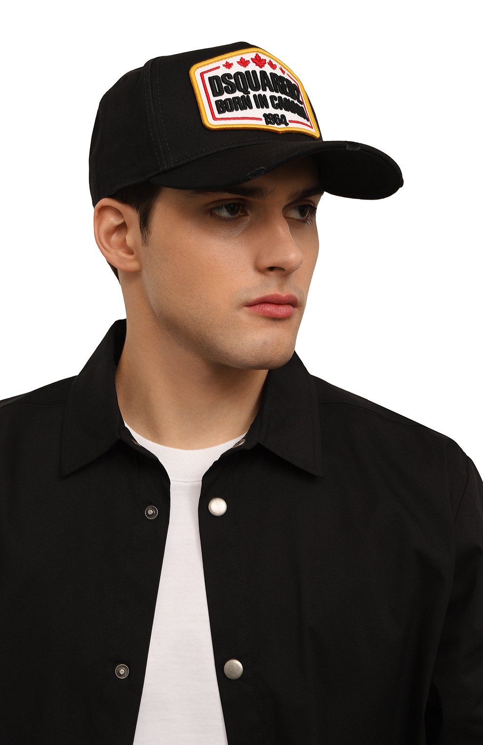 Хлопковая бейсболка DSQUARED2 черного цвета по цене 21300 руб., арт. BCM0783, фото 2 Хлопковая бейсболка DSQUARED2, арт. BCM0783, фото 2