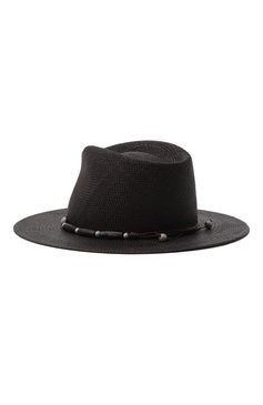 Женская соломенная шляпа BRUNELLO CUCINELLI черного цвета, арт. MCAP91011 | Ф�ото 3 (Нос: Не проставлено; Материал: Рафия)