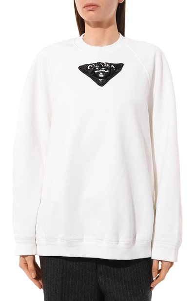Хлопковый свитшот PRADA, арт. 134627-1YSE-F0964-211, фото 3