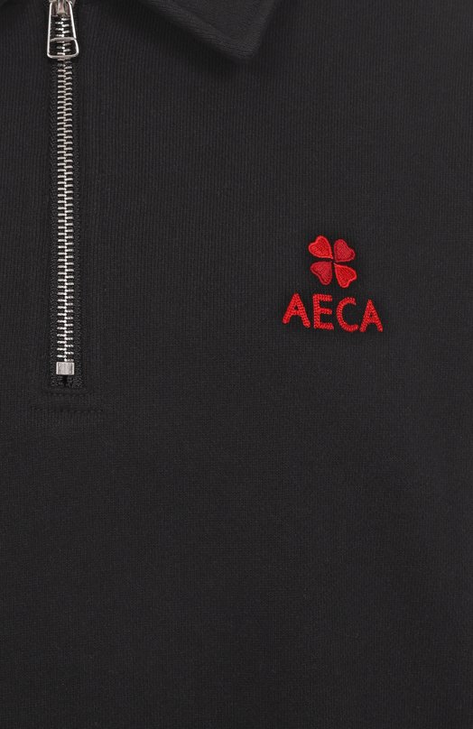 Хлопковый свитшот AECA WHITE AWCMFWBDTSSSO002C0.BLACK (S) Чёрный  AWCMFWBDTSSSO002C0.BLACK (S) Фото 6