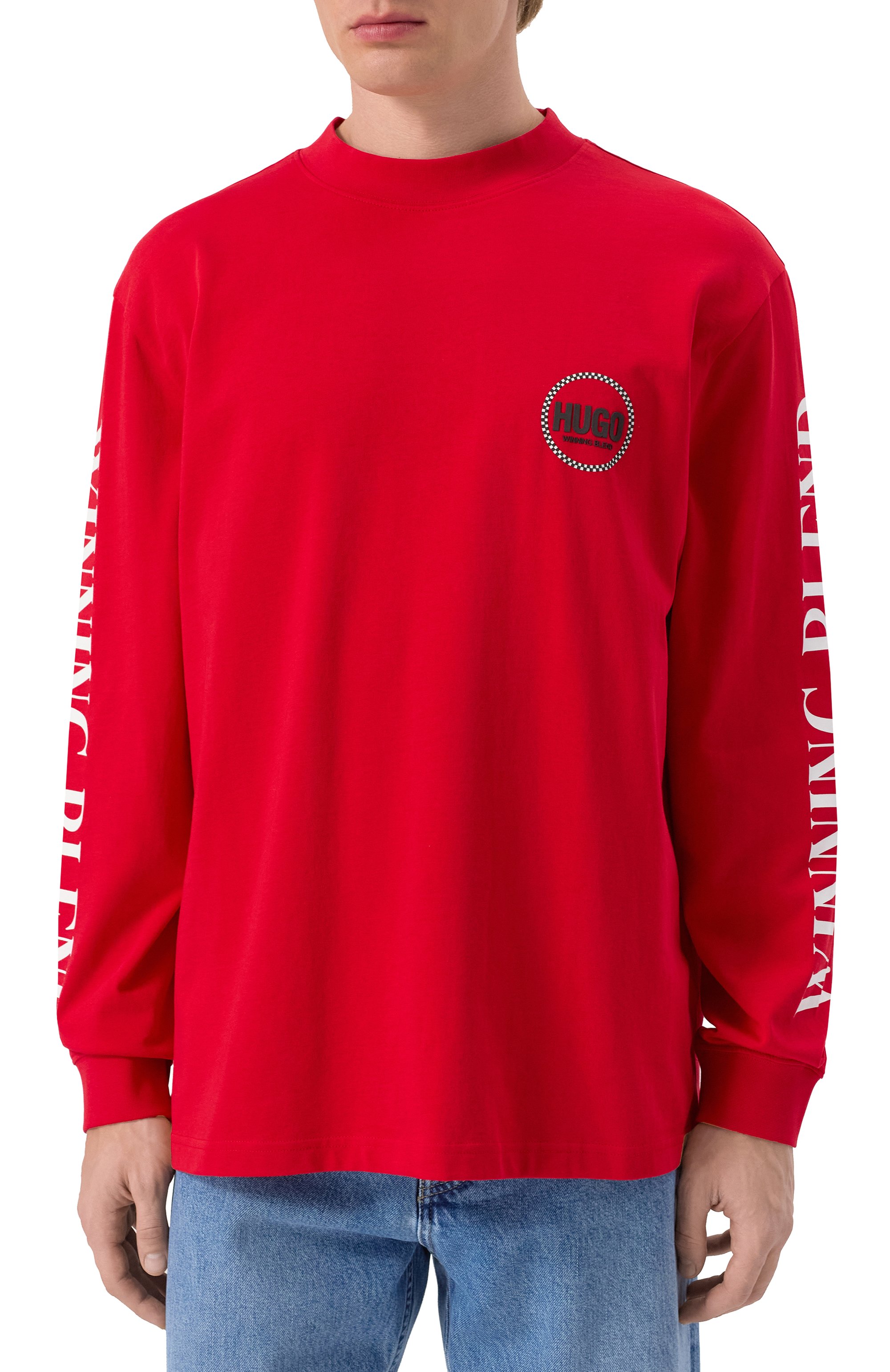 Хлопковый лонгслив HUGO, арт. 50531250, фото 3