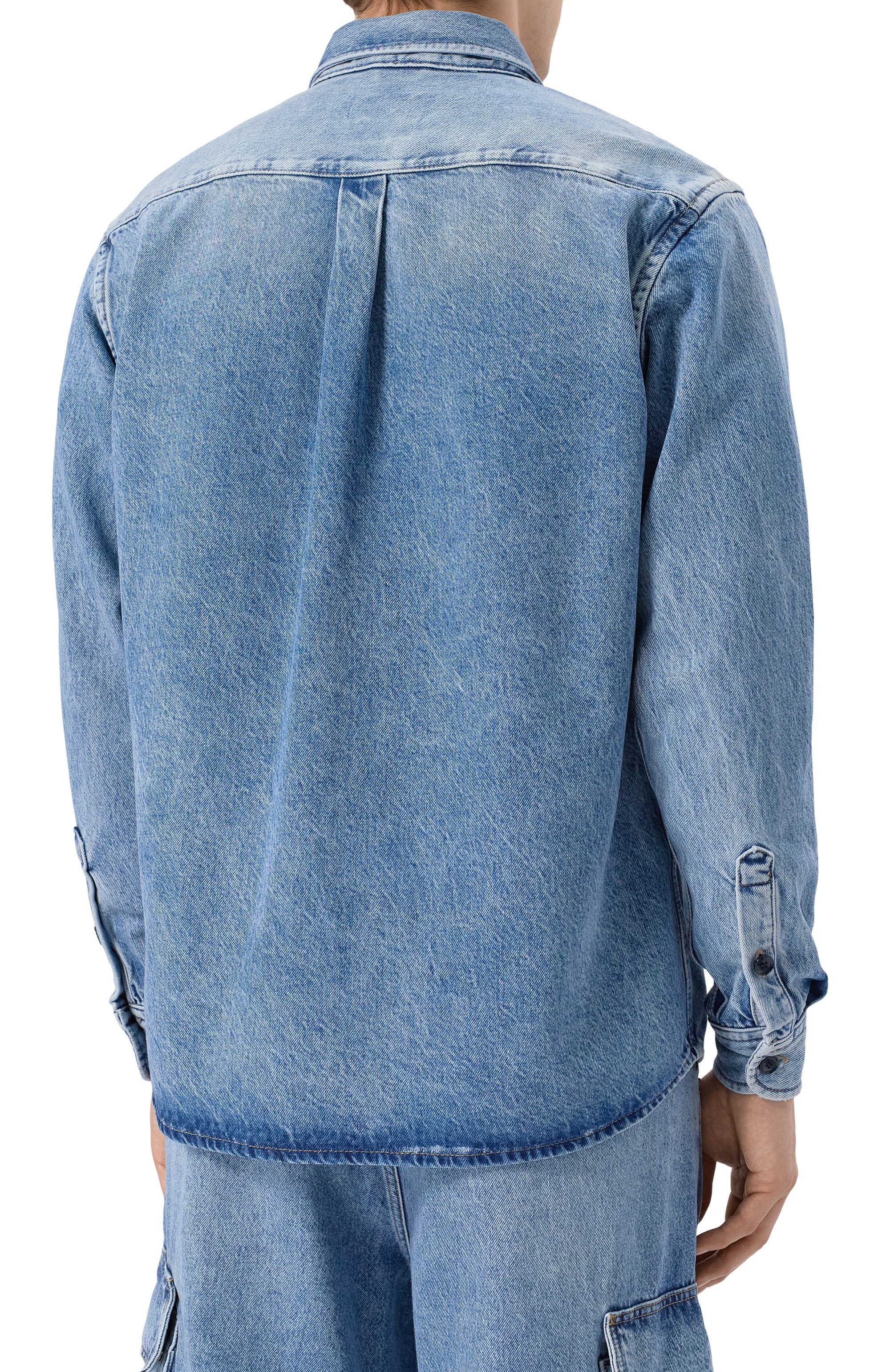 Джинсовая рубашка BOSS голубого цвета по цене 26950 руб., арт. 50534214, фото 4 Джинсовая рубашка BOSS, арт. 50534214, фото 4