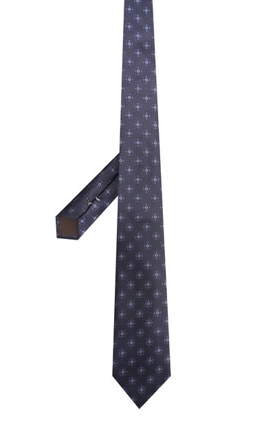 Шелковый галстук CANALI темно-синего цвета по цене 21450 руб., арт. 18/HJ04720, фото 3 Шелковый галстук CANALI, арт. 18/HJ04720, фото 3