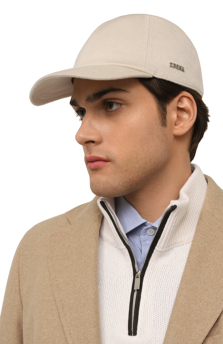Мужская кашемировая бейсболка ZEGNA кремового цвета, арт. Z6I09HA6/B4B | Фото 2 (Материал: Текстиль, Кашемир, Шерсть; Нос: Не проставлено)