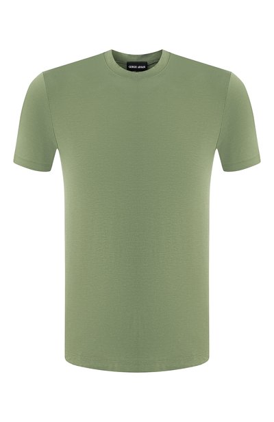 Футболка из вискозы GIORGIO ARMANI зеленого цвета по цене 34250 руб., арт. 8NST52/SJP4Z, фото 1 Футболка из вискозы GIORGIO ARMANI, арт. 8NST52/SJP4Z, фото 1