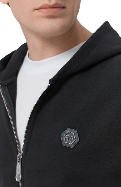 Хлопковая толстовка PHILIPP PLEIN черного цвета по цене 95600 руб., арт. SAFC MJB3928 PTE180N, фото 5 Хлопковая толстовка PHILIPP PLEIN, арт. SAFC MJB3928 PTE180N, фото 5