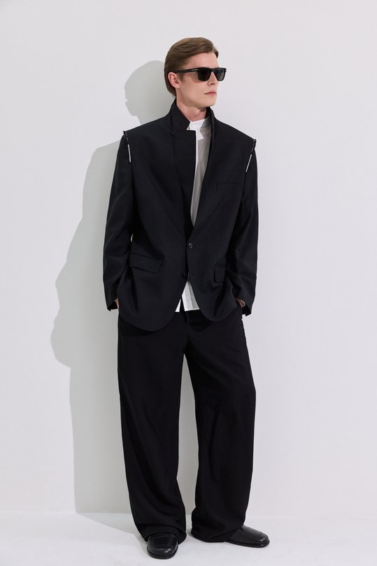 Шерстяной пиджак Maison Margiela S50BN0549/M35745 Чёрный  S50BN0549/M35745 Фото 7