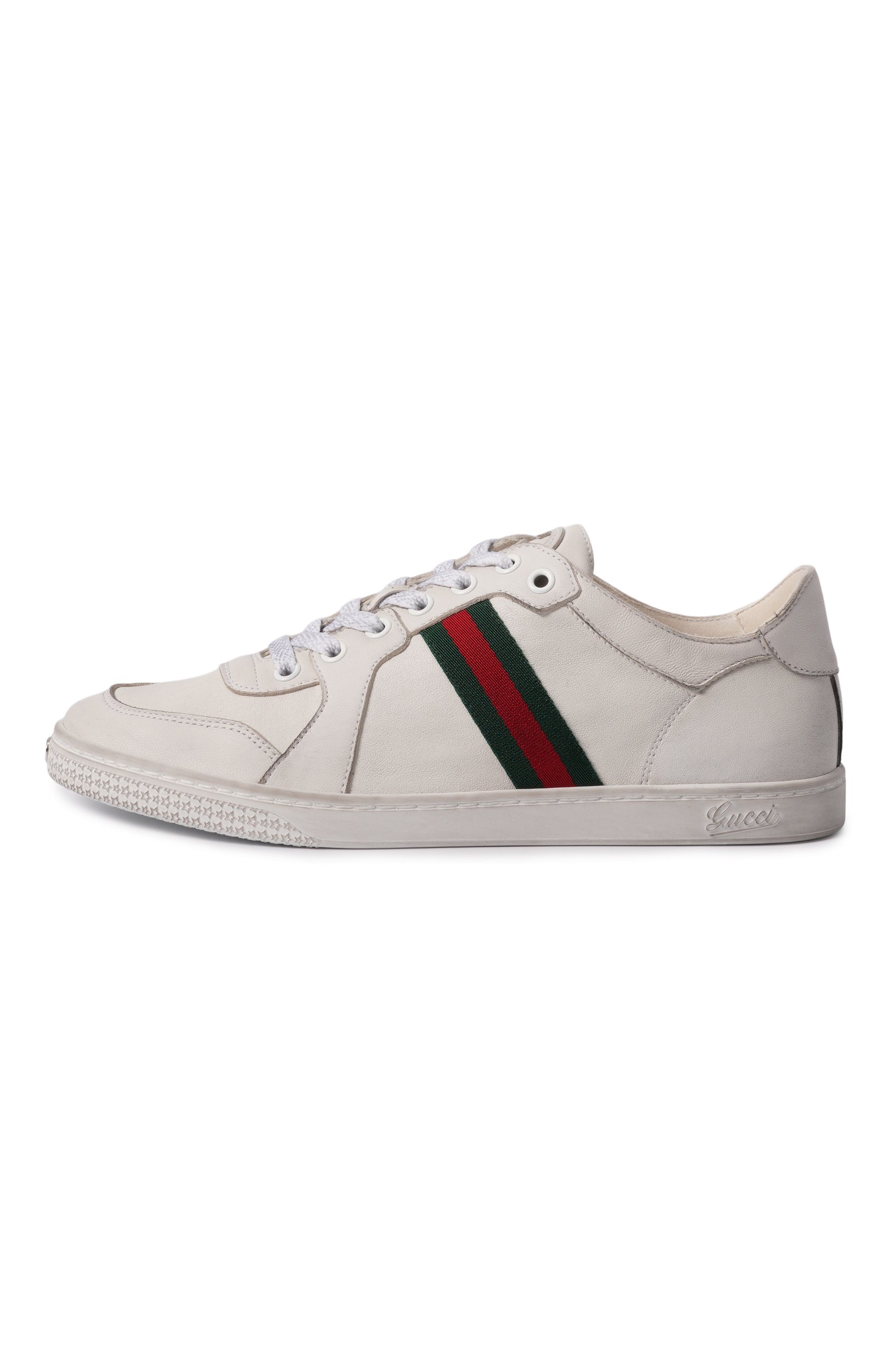 Кожане кеды stretch GUCCI молочного цвета по цене 96300 руб., арт. 865056/AAGFF, фото 4 Кожане кеды stretch GUCCI, арт. 865056/AAGFF, фото 4