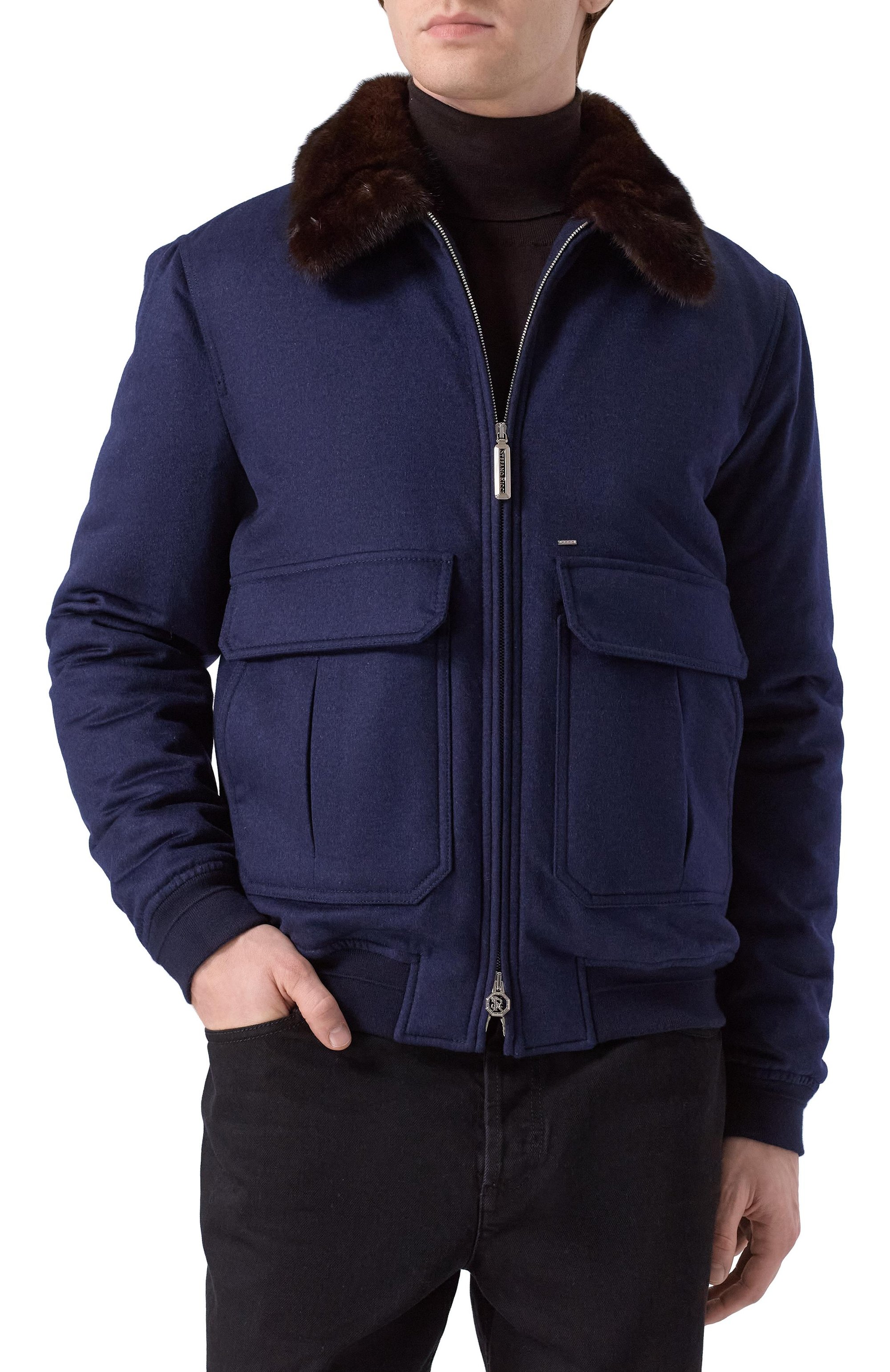 Кашемировый бомбер с воротником из норки STEFANO RICCI, арт. MZJ5300020/C069HC/60-62, фото 3