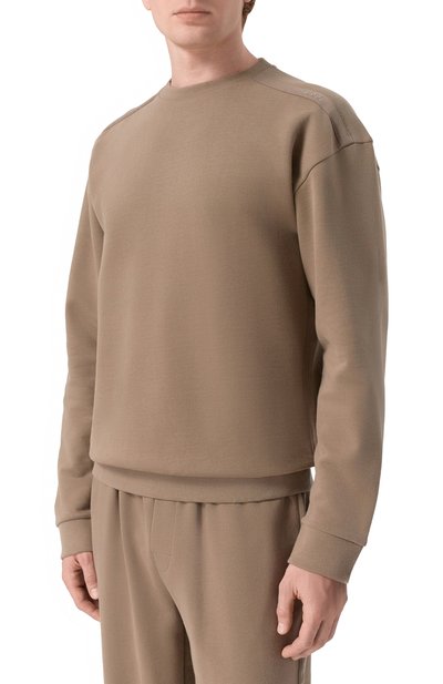 Хлопковый свитшот BOSS хаки цвета по цене 14950 руб., арт. 50555381, фото 3 Хлопковый свитшот BOSS, арт. 50555381, фото 3