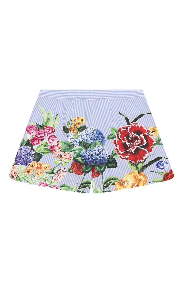 Детские хлопковые шорты DOLCE & GABBANA голубого цвета, арт. L53Q39/FI5K7/2-6 | Фото 2 (Материал внешний: Хлопок; Нос: Не проставлено; Случай: Повседневный; Автоматизация состава: Проставлено; Ростовка одежда: 6 лет | 116 см)