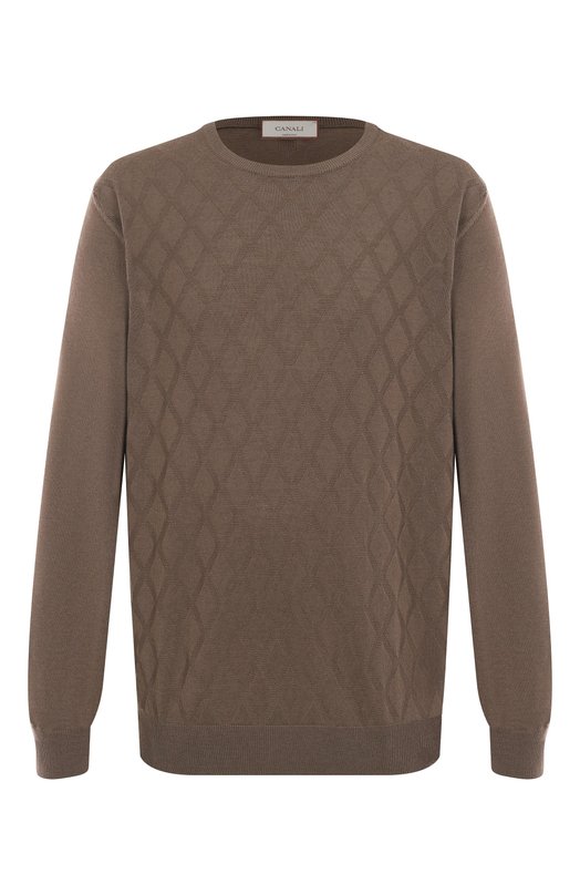 Шерстяной джемпер Canali C0012B/MK02358 Коричневый C0012B/MK02358