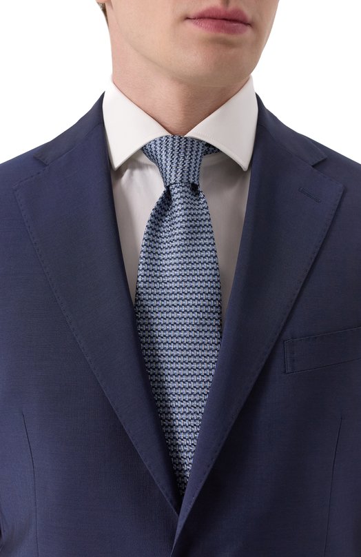 Шелковый галстук Brioni O62H00-PC411 Голубой  O62H00-PC411 Фото 2
