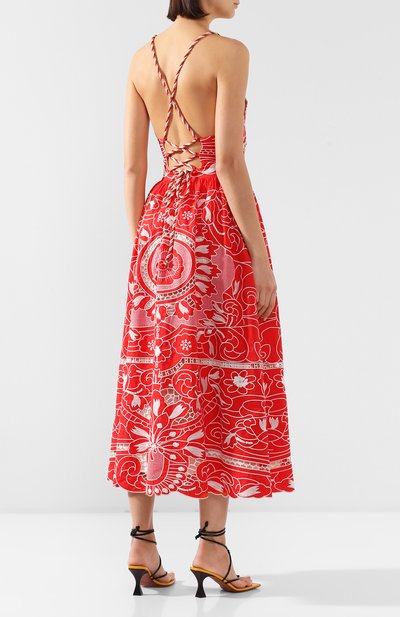 Хлопковое платье REDVALENTINO красного цвета по цене 115500 руб., арт. TR0VA11Z/52Q, фото 4 Хлопковое платье REDVALENTINO, арт. TR0VA11Z/52Q, фото 4