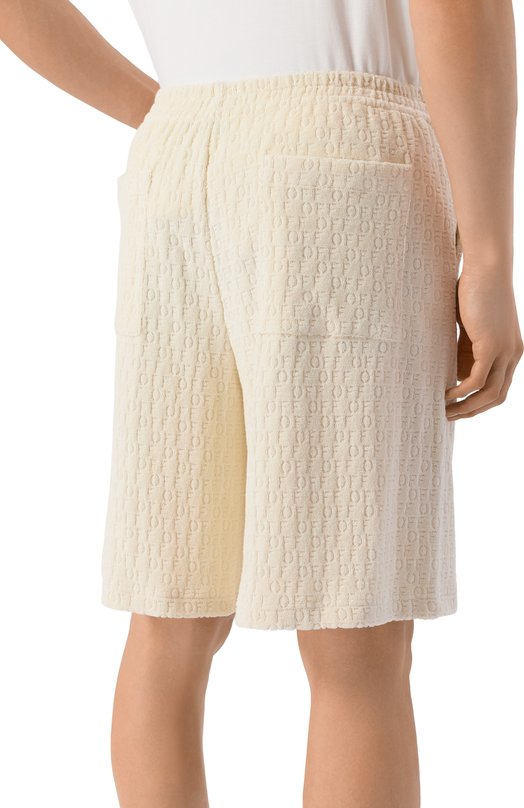 Хлопковые шорты Off-White 0MCB092C99JER001 Кремовый  0MCB092C99JER001 Фото 4