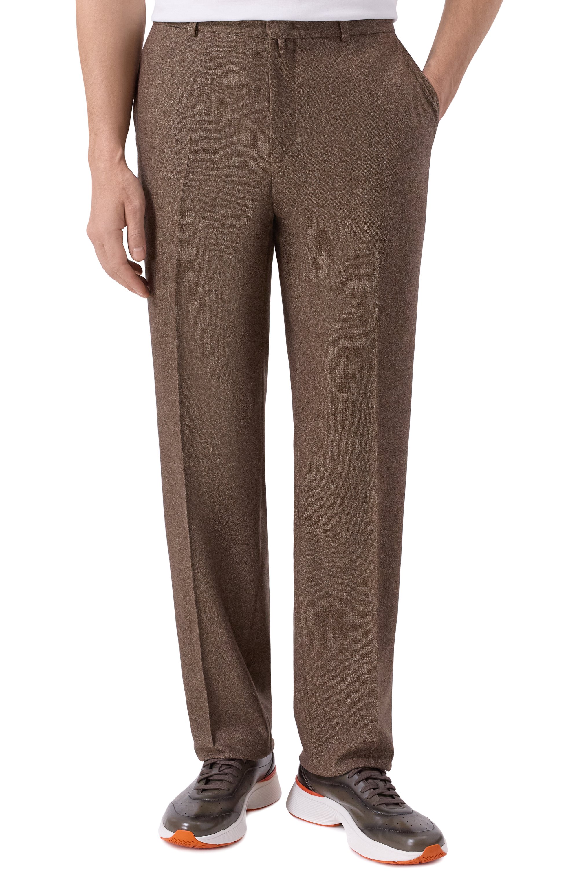 Шерстяные брюки 12 STOREEZ коричневого цвета по цене 37000 руб., арт. 135679, фото 3 Шерстяные брюки 12 STOREEZ, арт. 135679, фото 3