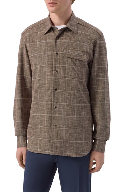 Рубашка из шерсти и шелка KITON, арт. UMCBUBAK0627G, фото 3