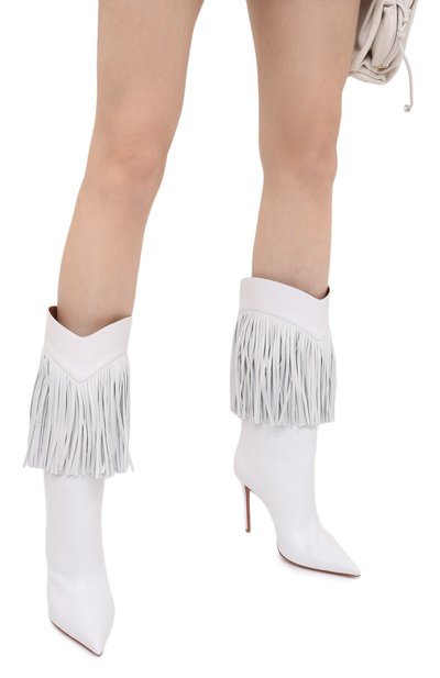 Кожаные сапоги lily AMINA MUADDI белого цвета по цене 157000 руб., арт. LILY B00T/NAPPA/WHITE, фото 3 Кожаные сапоги lily AMINA MUADDI, арт. LILY B00T/NAPPA/WHITE, фото 3