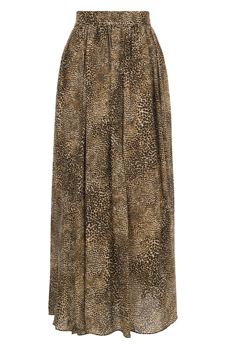 Женская юбка из вискозы и шелка ELIE SAAB леопардового цвета, арт. SK157PS25 | Фото 1 (Кросс-КТ: костюм; Автоматизация ТО: Проставлено; Материал внешний: Вискоза; Автоматизация состава: Проставлено; Стили: Гламурный; Длина Ж (юбки, платья, шорты): Миди)